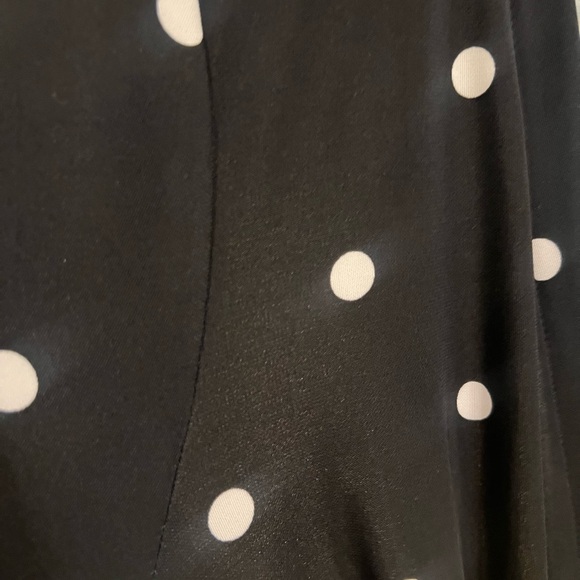 NWOT Ann Taylor Black Wrap Dress with Polka Dots - Picture 6 of 12